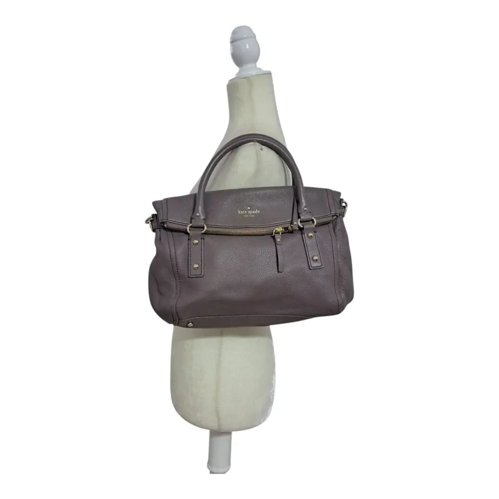 Kate Spade Women's Dark Taupe Cobble Hill Travel Leslie Leather Satchel Bag OS